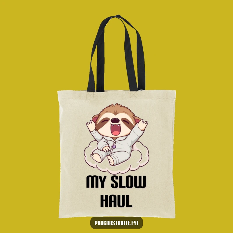 Funny Sloth Pajama Tote Bag: Lazy Accessory for Slow Living
