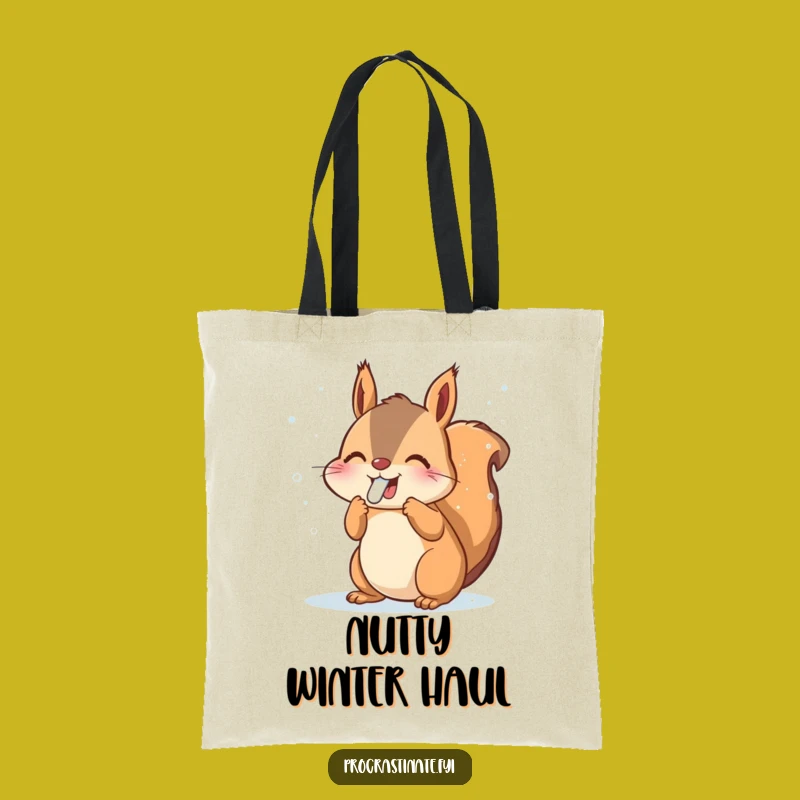 Funny Squirrel Snowflakes Tote Bag - Winter Fun Essential - Cute Funny Gift
